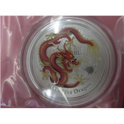 Scarce 2012 coloured Australian Mint dragon coin