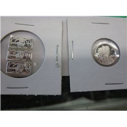 Misc. .999 silver bars & round.