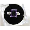 Image 1 : Emerald cut - Amethyst & Diamond ring