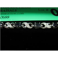 Blue Sapphire & Diamond ladies tennis bracelet