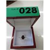 Image 3 : Red Garnet ring set with 14 Diamonds