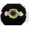 Image 1 : Citrine ring set w/ 8 Diamonds in sterling silver