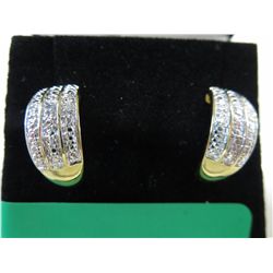 New Diamond half hoop earrings in Sterling Silver