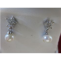 Crystal & Fresh Water Pearl earrings - brand new