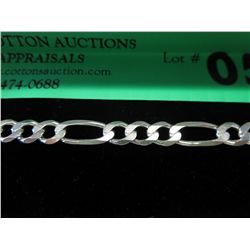 Italian made - Silver  Figaro design link bracelet