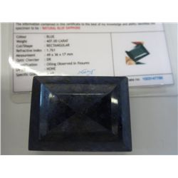 Museum sized  - 407 carat emerald cut Sapphire