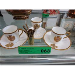Vintage Albin Denk egg cup and two demitasse