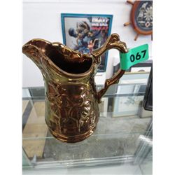 Copper/bronze lusterware jug