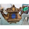 Image 1 : Copper/bronze luster  -  hand painted teapot