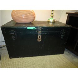 Metal trunk 36" long,18" deep, 20" tall