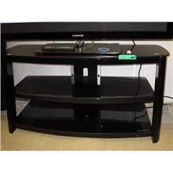 Black glass TV entertainment stand 44" x 16" x 22"