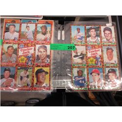 Two sheets of Cracker Jack baseball cards 1982