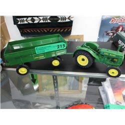 Die cast Ertl toy: John Deere tractor & trailer