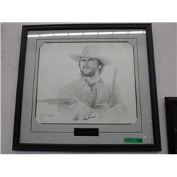 Autographed & artist signed Clint Eastwood picture