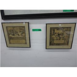 Pair of framed pub art pictures
