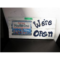 Folk art Mountain Dew sign - paint on board