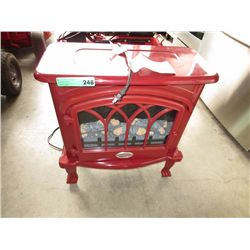 Vermillion electric fireplace - red, vintage look