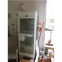 Commercial upright freezer with glass door