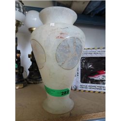 Decorated glass vase