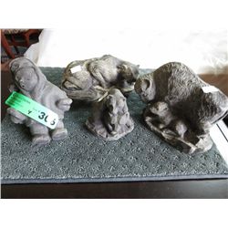 Four soapstone carvings
