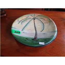 2 carved stone plates "The Bahamas"