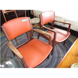 2 Mid century modern teak arm chairs
