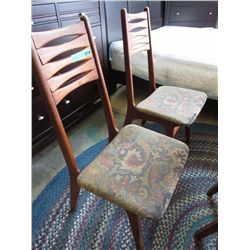 Pair of Danish mid century ladder back chairs