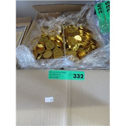 Giant box of gold wrapped chocolate coins