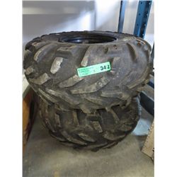 Two ATV tires on rims