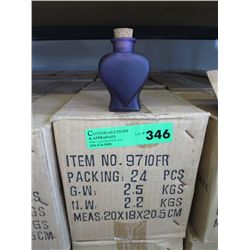 Case of stoppered heart shaped jars - purple
