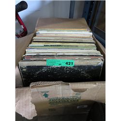 Box of approx. 60 vintage record albums
