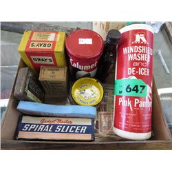 Assortment of vintage advertising containers