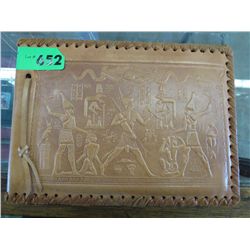 Vintage leather bound photo album and photos