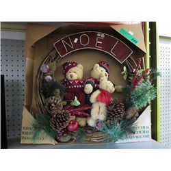 Decorative wicker Christmas wreath