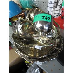 Assortment of silver plate items