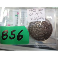 1958 part silver Mexican peso