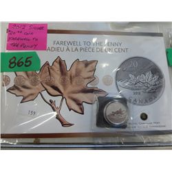 2012 Silver $20 Farewell to the Penny Coin