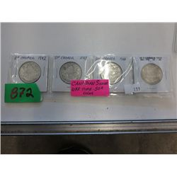 4 Canadian Silver Wartime 50 Cent Coins