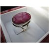 Image 2 : Genuine oval cut ruby ring in sterling silver
