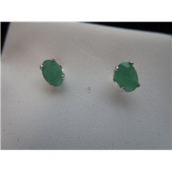Brand new -Emerald stud earrings, sterling silver