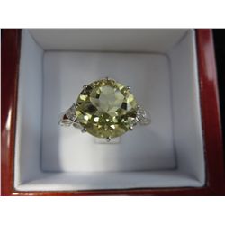 5 carat -Yellow quartz ring in silver