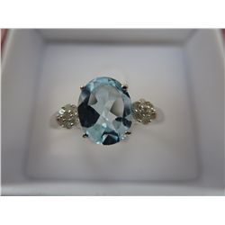 Blue topaz gemstone ring