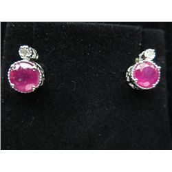 Brand new -Ruby & Diamond stud earrings
