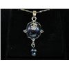 Image 1 : Estate - Black Pearl & Crystal necklace