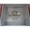 Image 1 : Pink Quartz ring  - set with 6 Diamonds