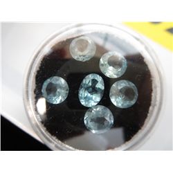6 x Aquamarine loose cut gemstones