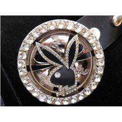 Playboy - crystal spinning belt buckle