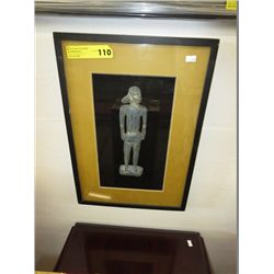 Box framed carved statuette