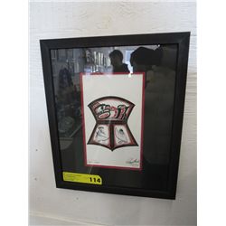 Framed, Richard Shorty print "Copper Design"