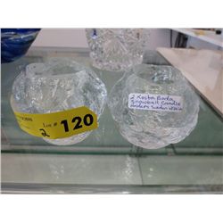 2 Kosta Boda - Snowball candle holders